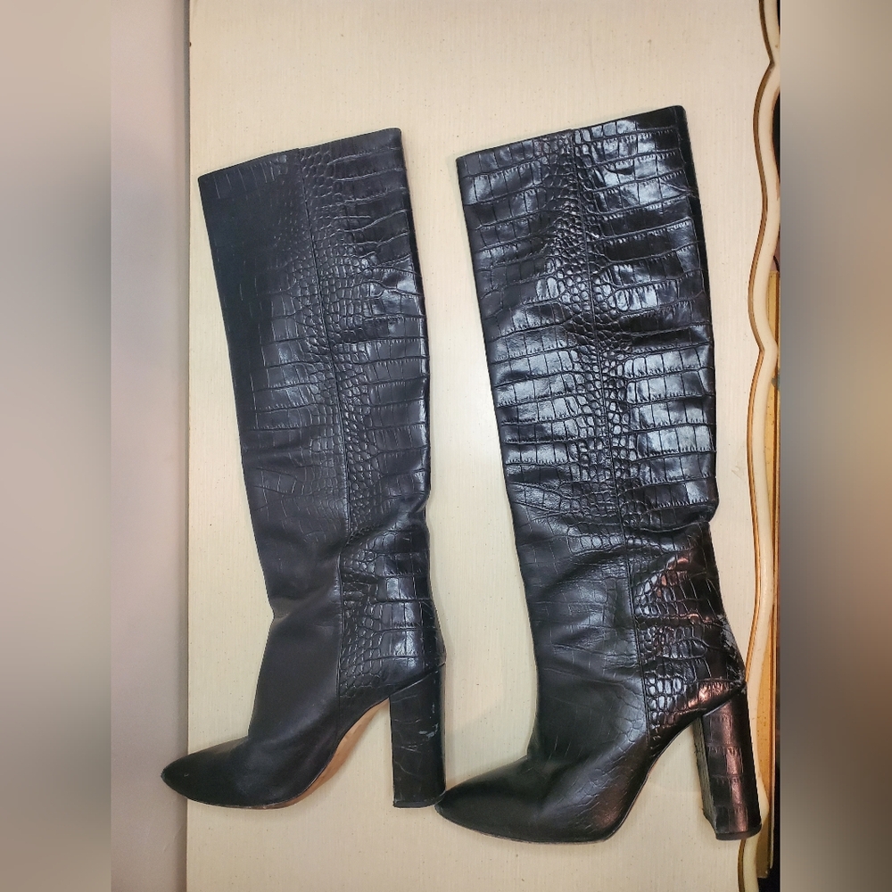 Vero cuoio leather  block heel boots Size 38